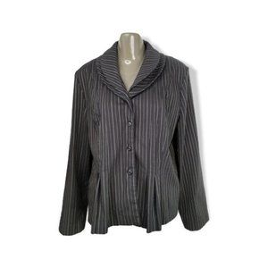 T. Milano Women's Black & Tan Button Front Two Piece Skirt Suit Plus Size 18